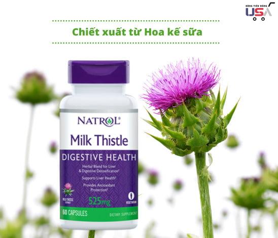 Vien uong giai doc gan Natrol Milk Thistle Digestive Health 525mg